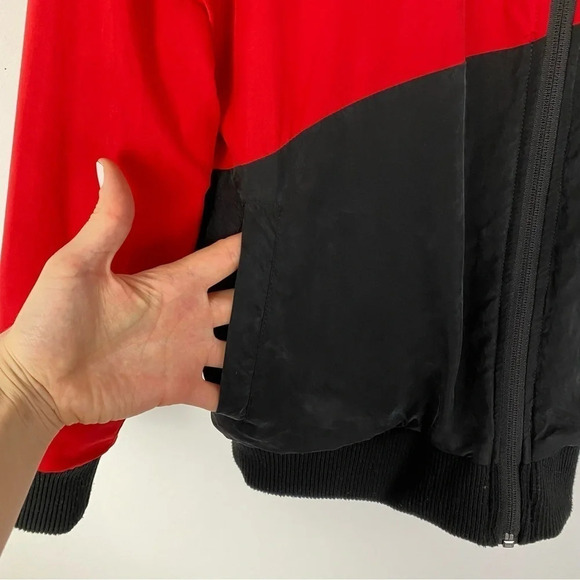 Alala Arcs Reversible Sherpa Bomber Jacket Womens Size XS Black Red White Retro - Picture 9 of 16